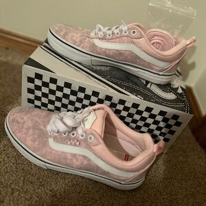 Vans Pink Sneakers with Canvas Upper and White Rubber Sole